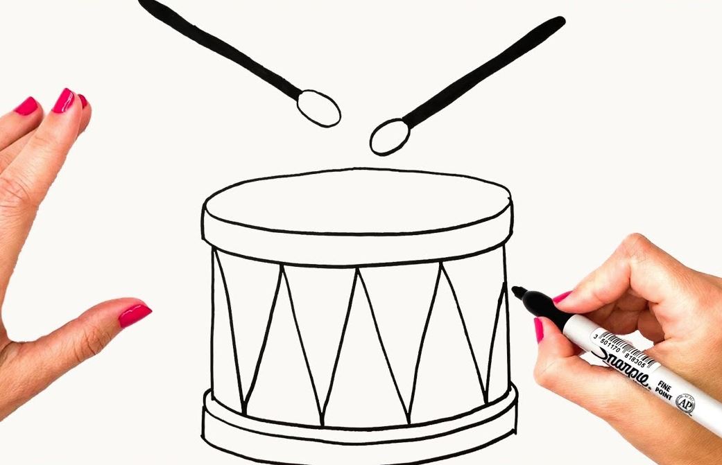 How to Draw a Drum Easy