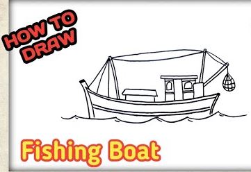 How to draw A Fishing Boat Step by Step