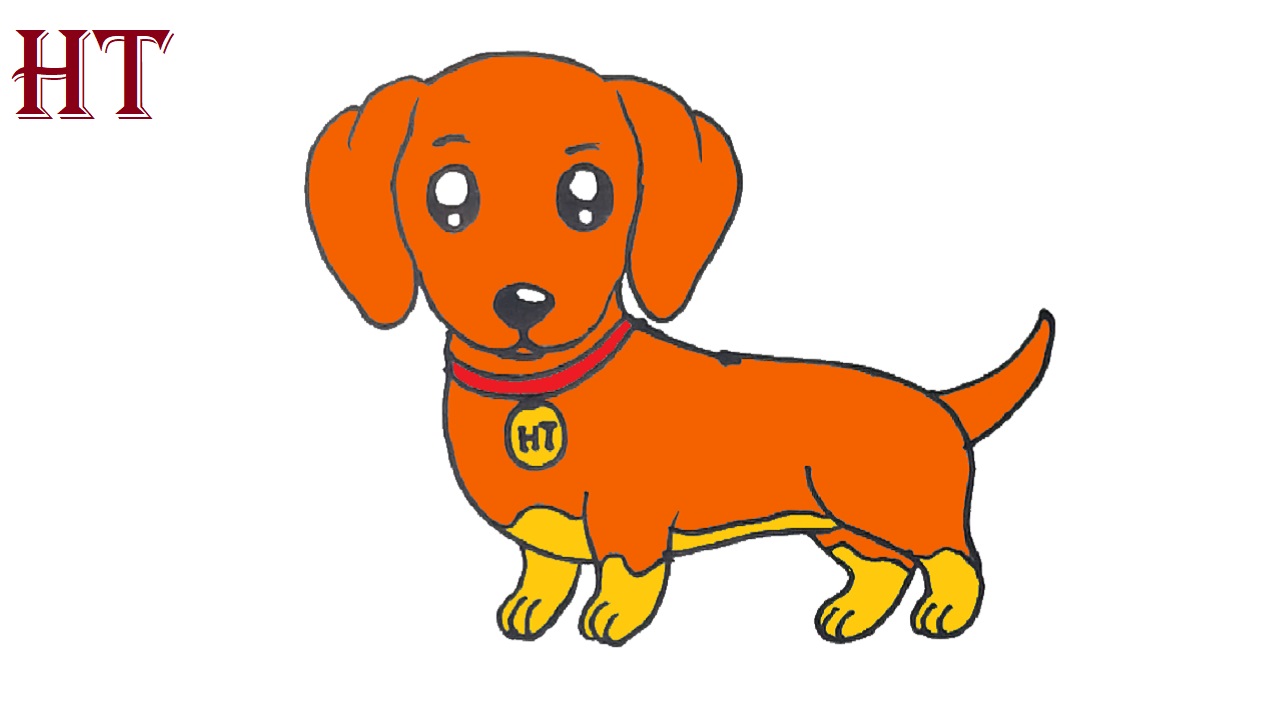 How to draw a Sausage Dog Step by Step