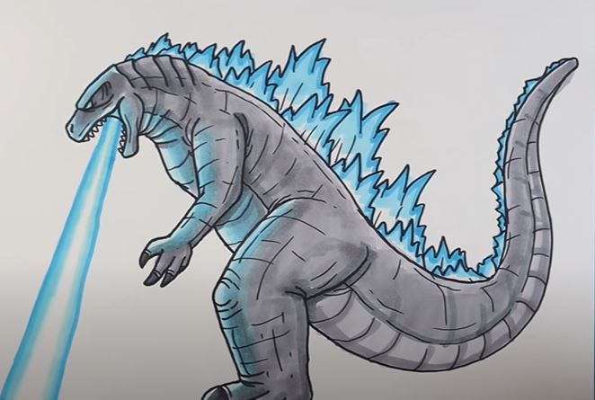 Godzilla Drawing Step by Step Tutorial