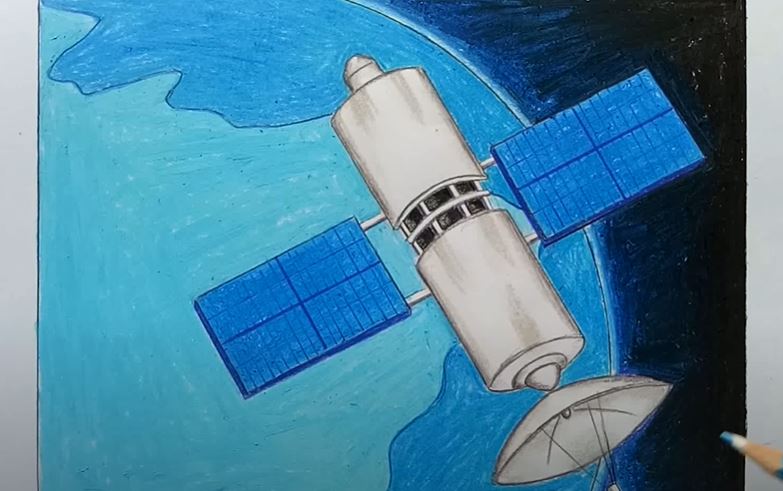 How To Draw A Satellite Step by Step