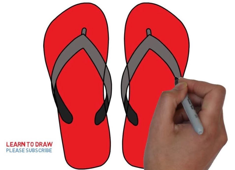 How to Draw Flip Flops Step by Step