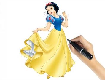 Princess Snow White Drawing Step by Step
