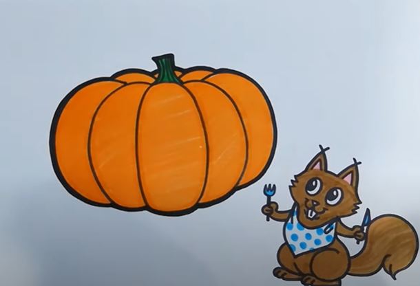 Pumpkin Drawing Step by Step Tutorial