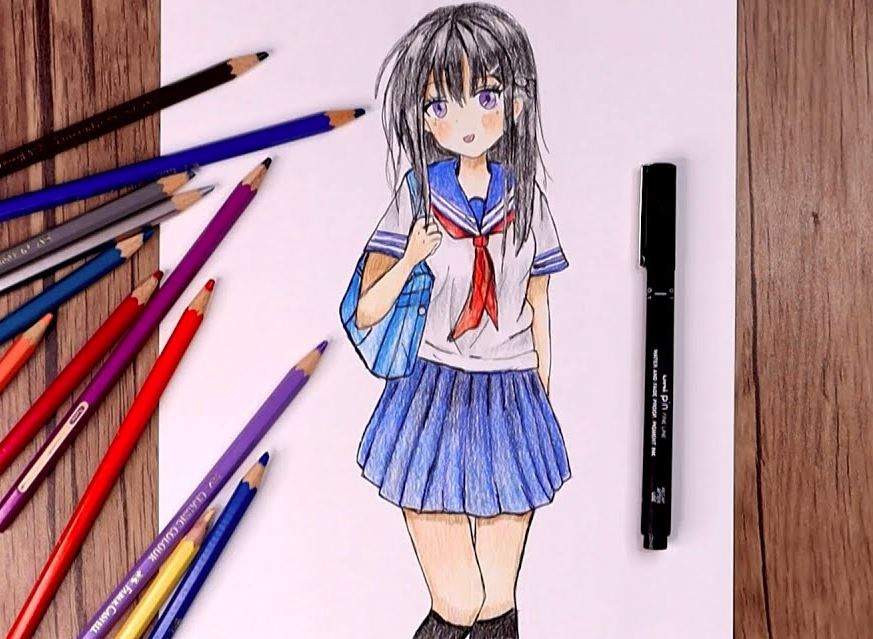 Anime School Girl Drawing Step by Step