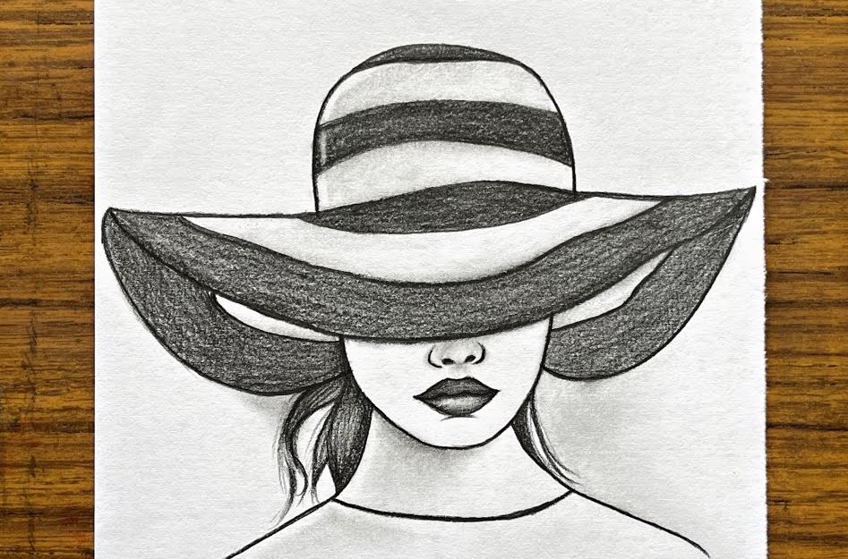 Line Girl Drawing with Pencil Step by Step