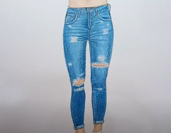 Ripped Jeans Drawing Step by Step