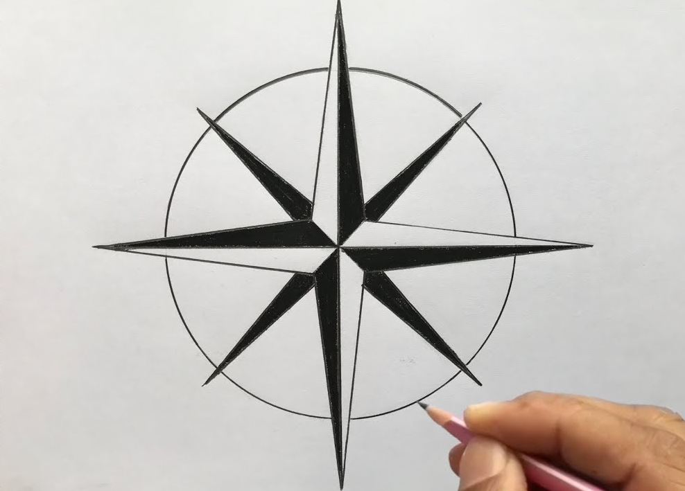 How To Draw A Compass Step by Step