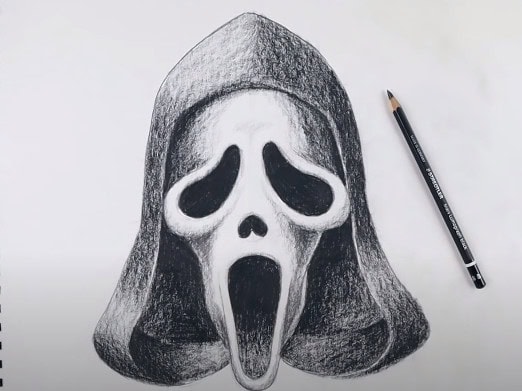 How To Draw Ghostface Step by Step