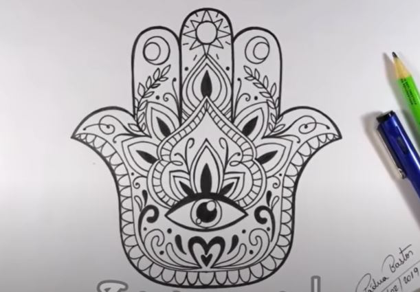 How To Draw A Hamsa Step by Step