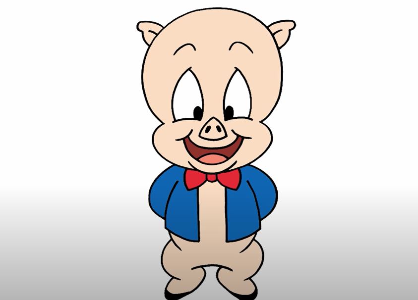 How to Draw Porky Pig Step by Step
