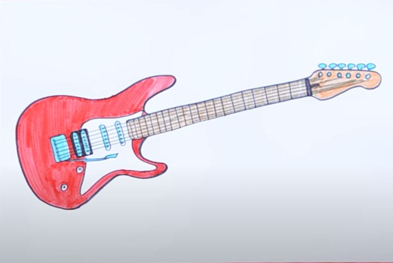 How to Draw an Electric Guitar Step by Step