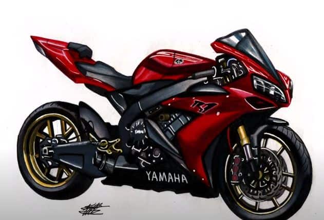 How To Draw A Motorbike Step by Step