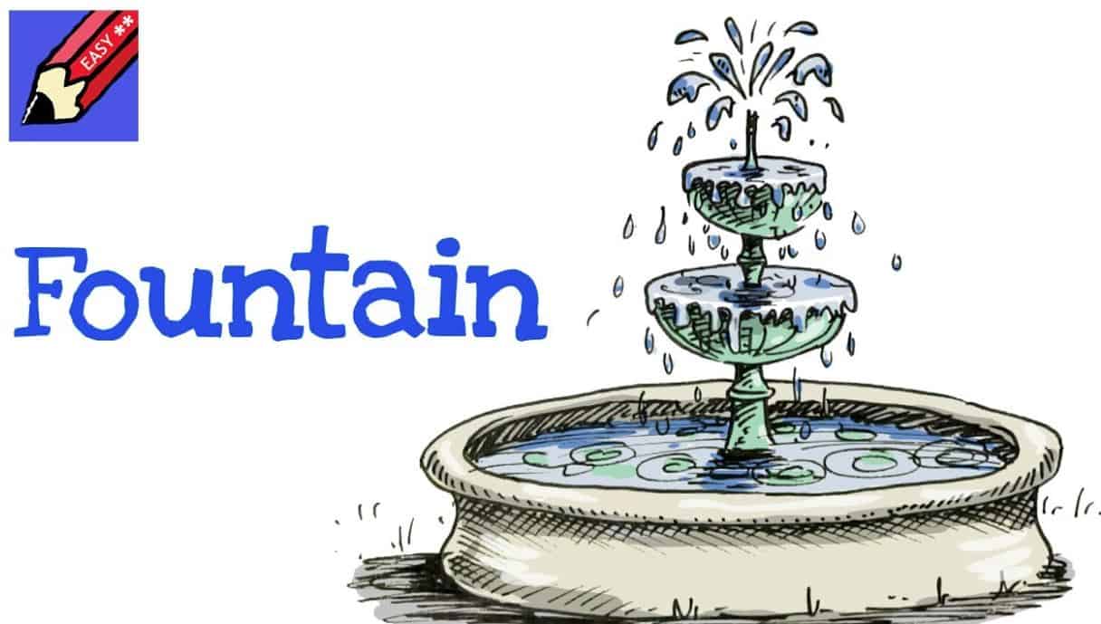 How to Draw a Fountain Step by Step