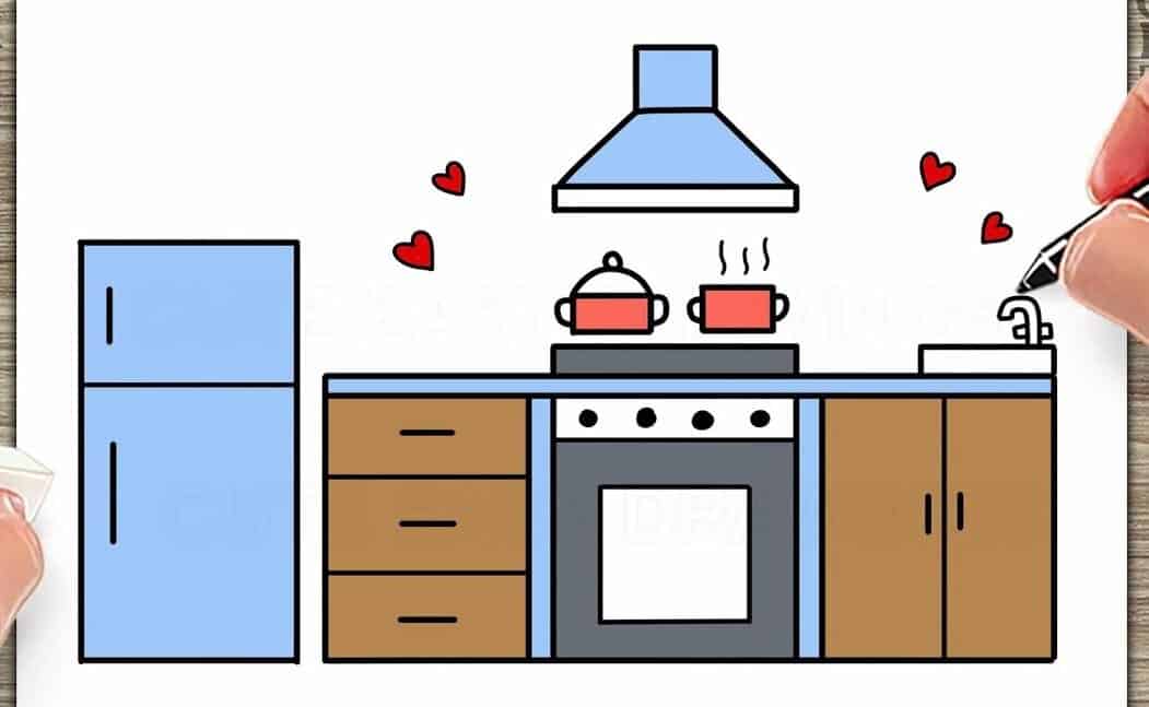 How to Draw a Kitchen Step by Step