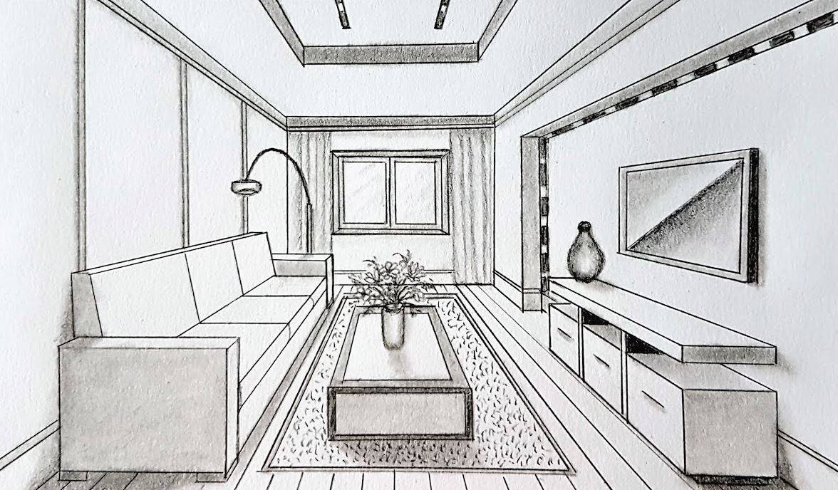 How to Draw a Living Room Step by Step
