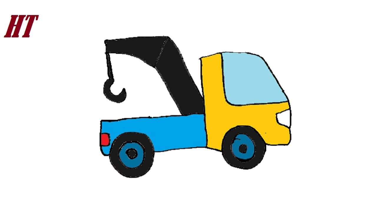 How to draw a tow truck Step by Step