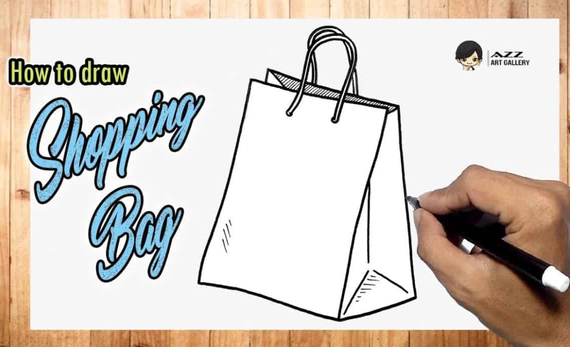 How to Draw a Shopping Bag Step by Step