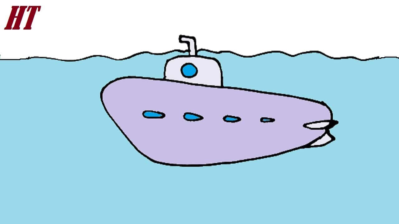 How to draw a Submarine Step by Step