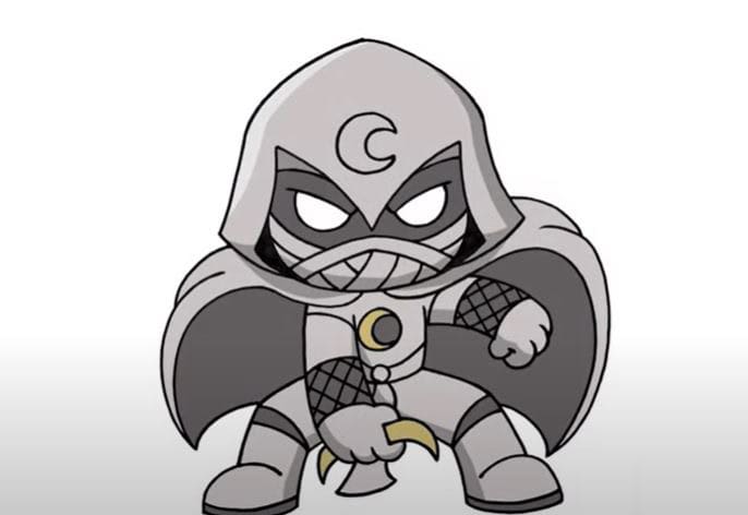 How to Draw Moon Knight Step by Step