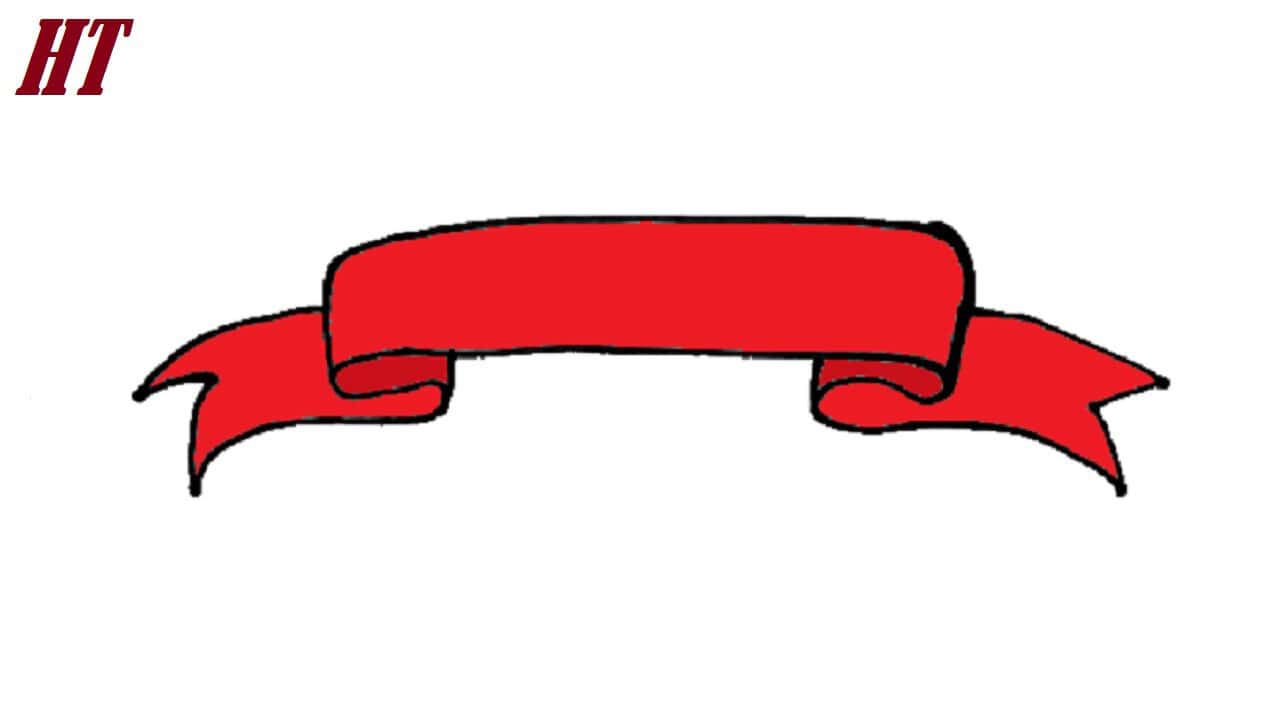 How to Draw a Banner Ribbon Step by Step