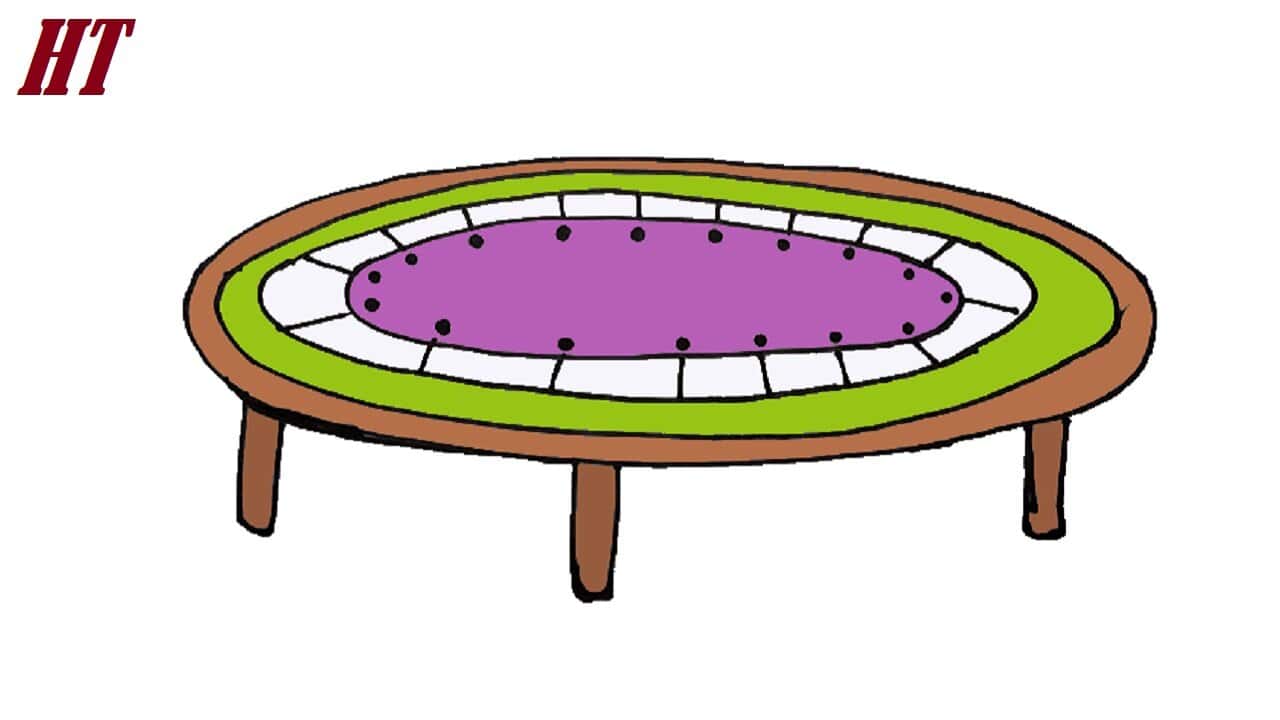 How to draw a Trampoline Step by Step