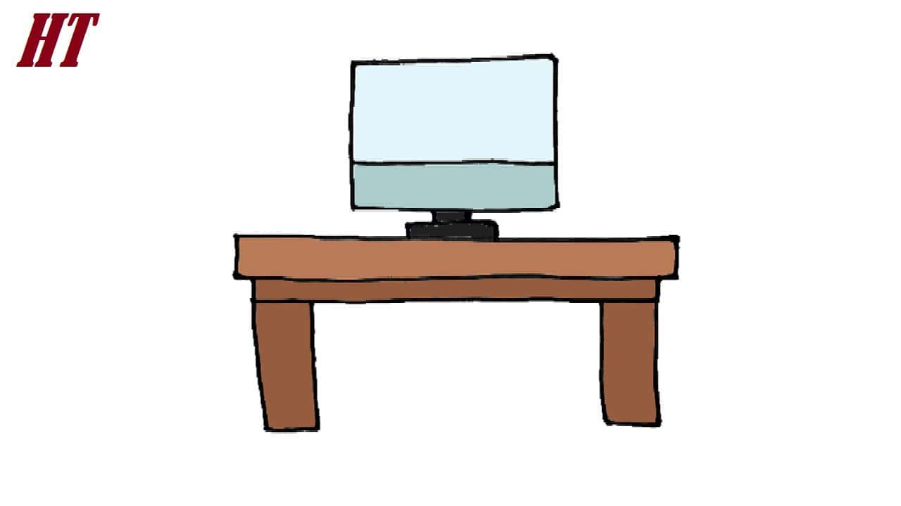 How to draw a Desk Step by Step