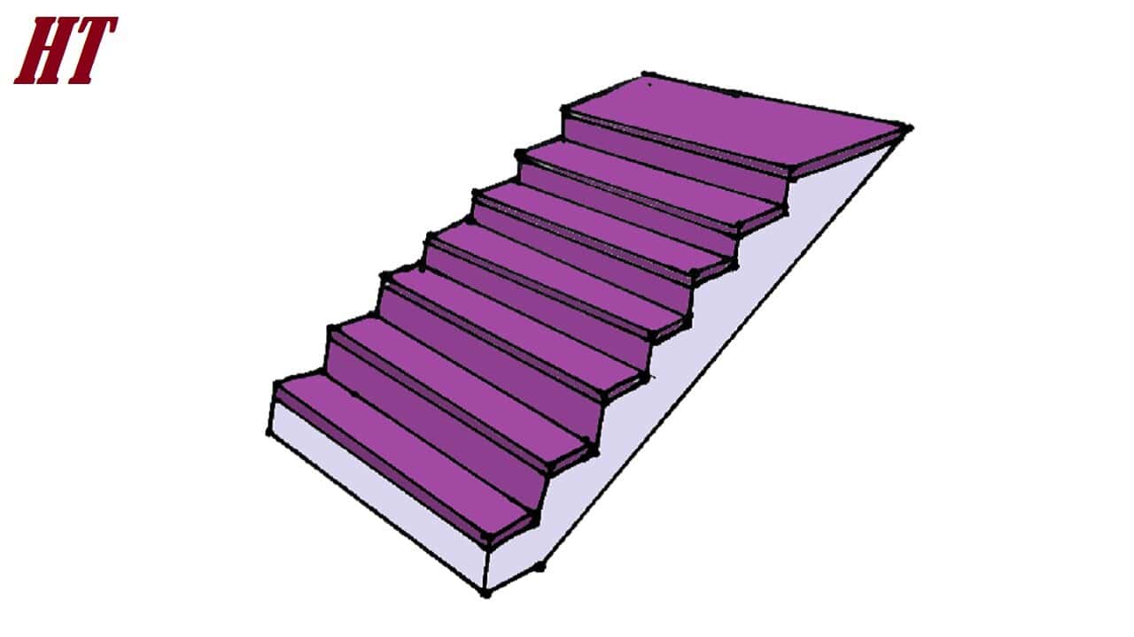 How to draw Stairs Step by Step