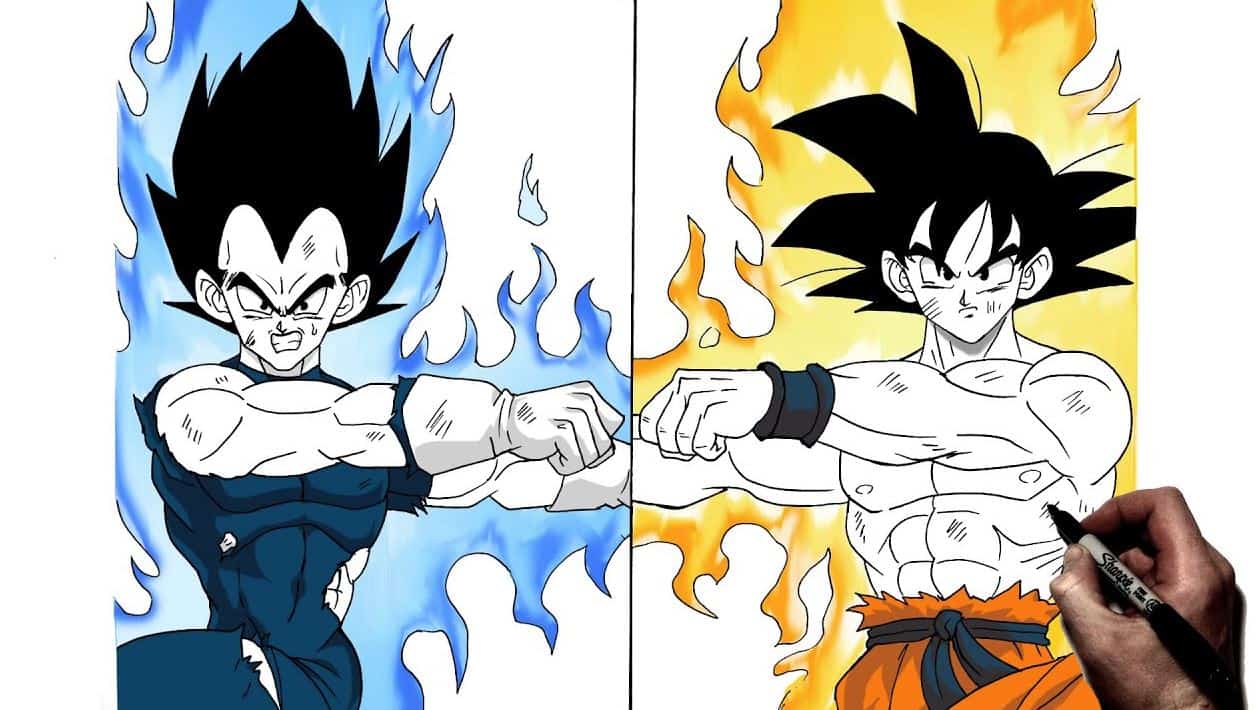 How to Draw Goku and Vegeta || Dragon Ball Drawing