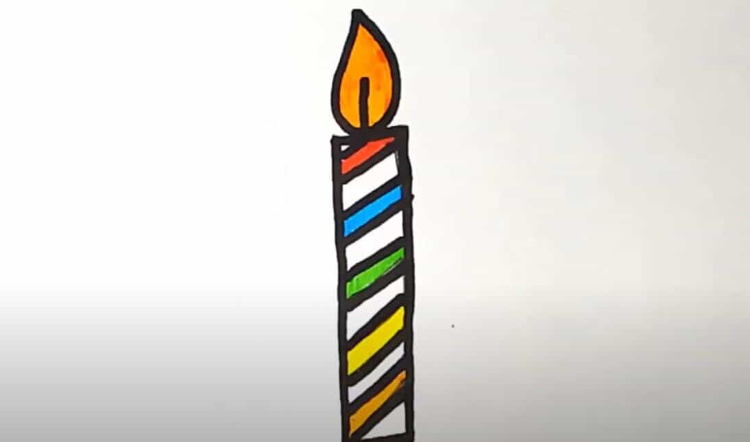 How to Draw a Birthday Candle Step by Step