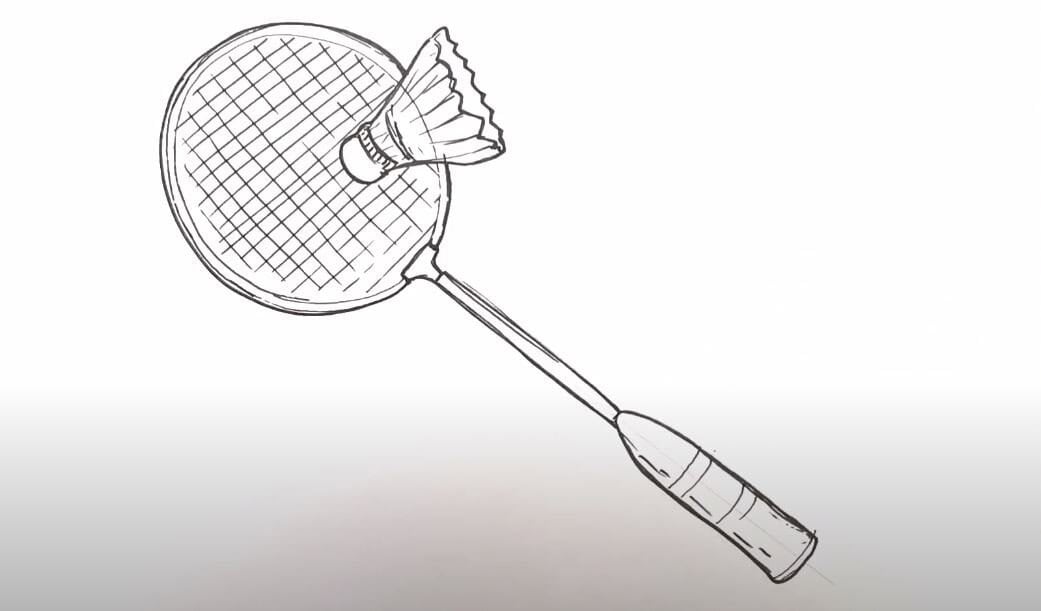 How to Draw a Badminton Step by Step
