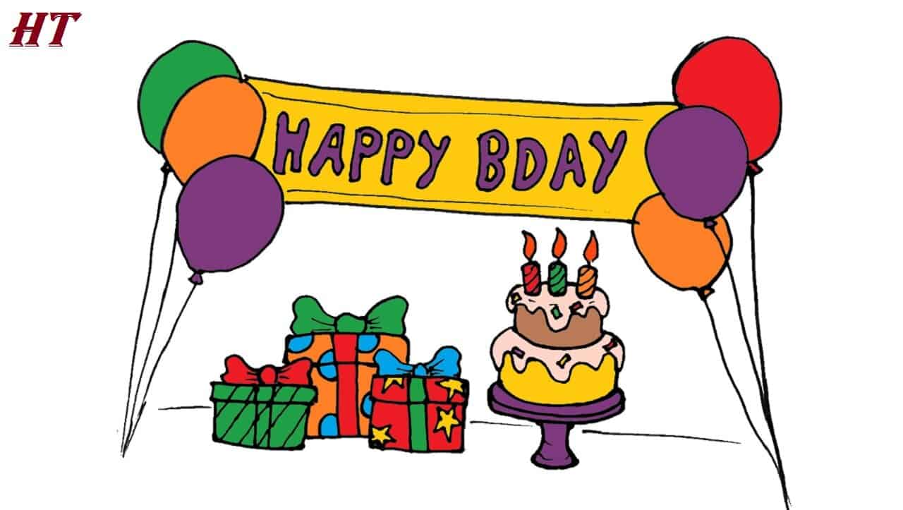 How to Draw a Birthday Party Step by Step