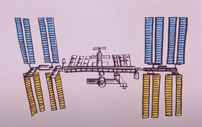 How to Draw a Space Station Step by step
