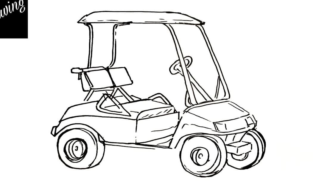 How to draw a Golf Cart Step by Step