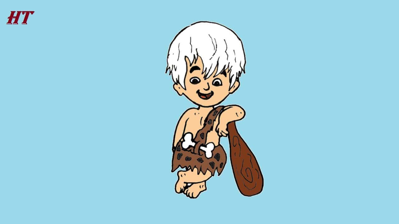 How To Draw Bam Bam from the flintstones Step by step