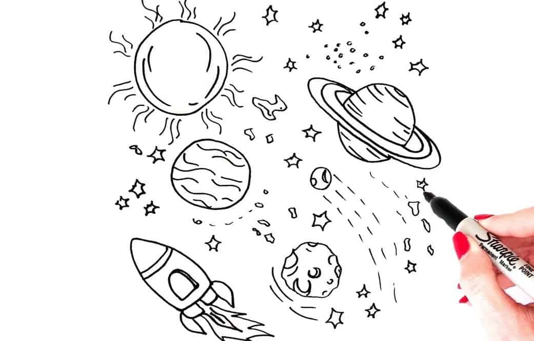 How to Draw Space Step by Step