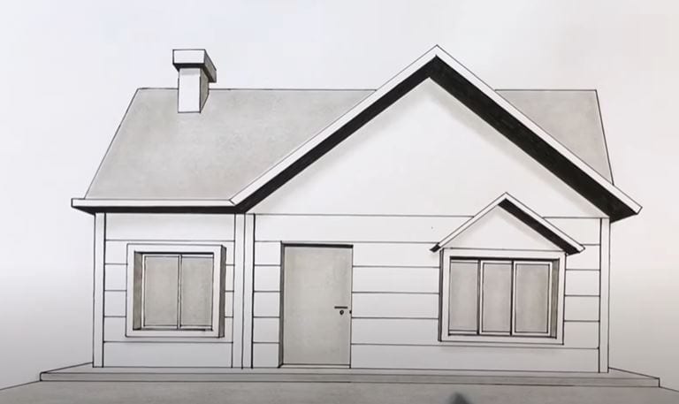 How to Draw a House with a Porch