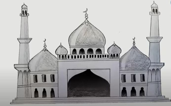 How to Draw a Mosque Step by Step