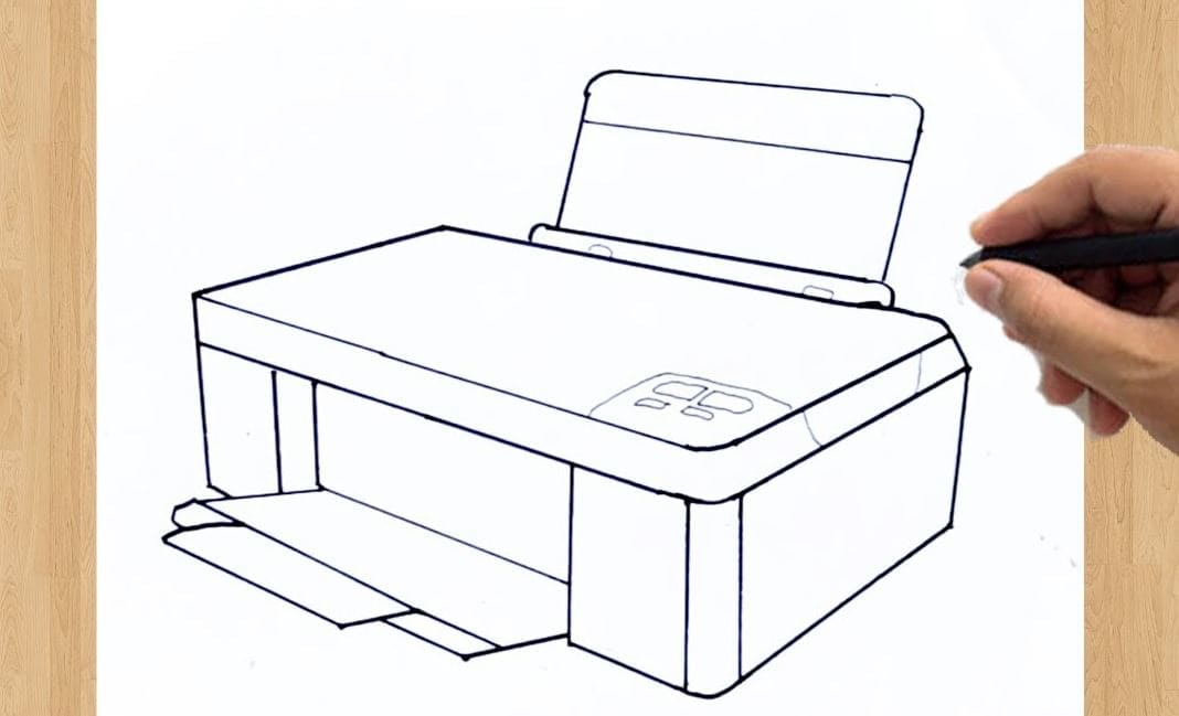 Printer Drawing Step by Step