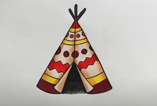 How to Draw a Teepee Step by Step