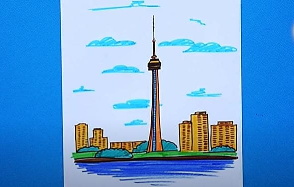 How to Draw the CN Tower Step by Step