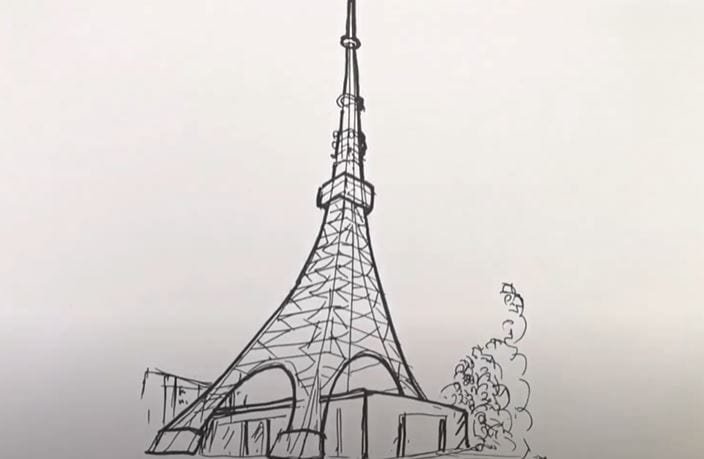 How to Draw the Tokyo Tower Step by Step