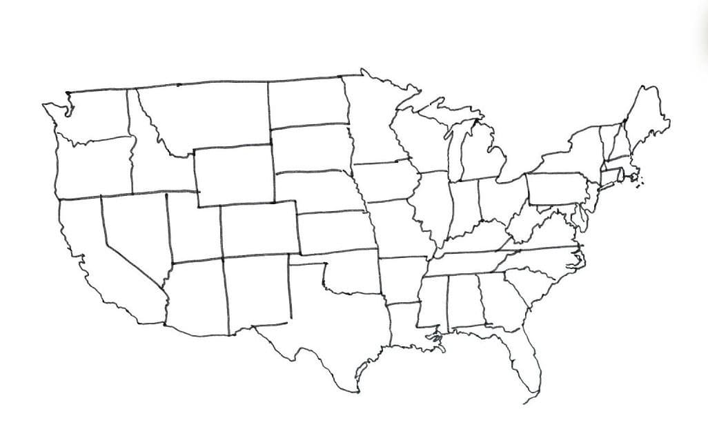 How to Draw the United States (map) Step by Step
