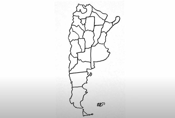 How to draw Argentina (map) step by step