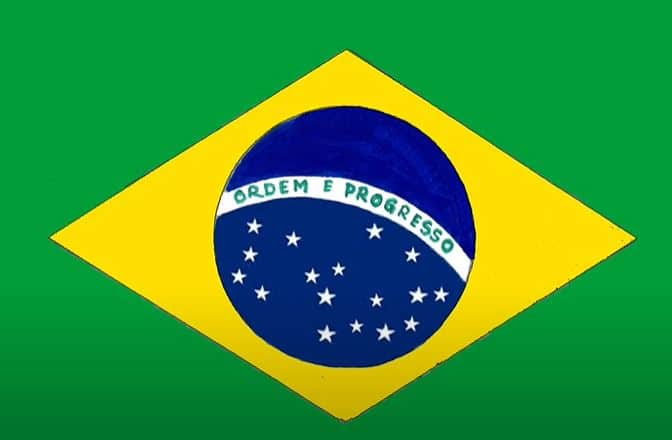 How to draw Brazil flag Step by Step