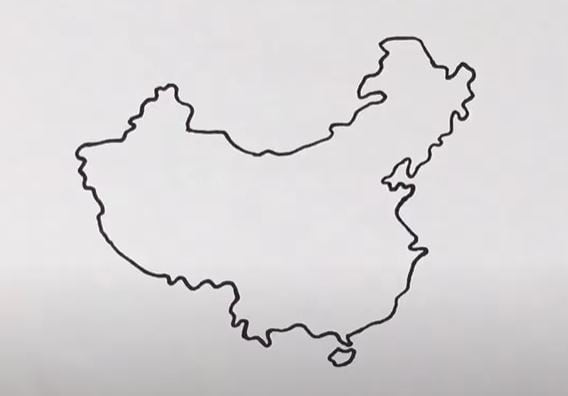 How to draw China (map) Step by Step