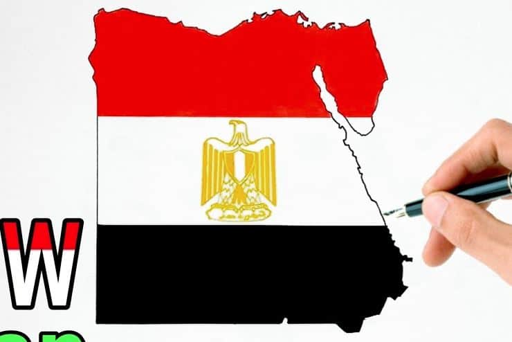 How to draw Egypt (map) step by step