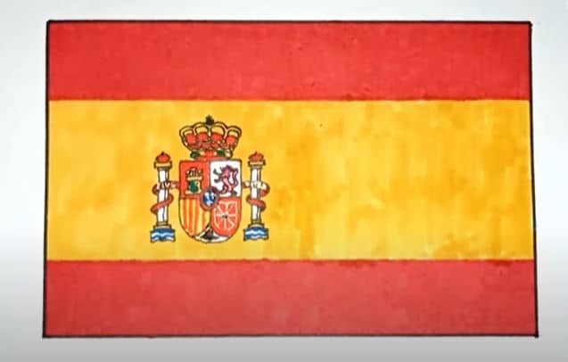 How to draw Spain flag Step by Step