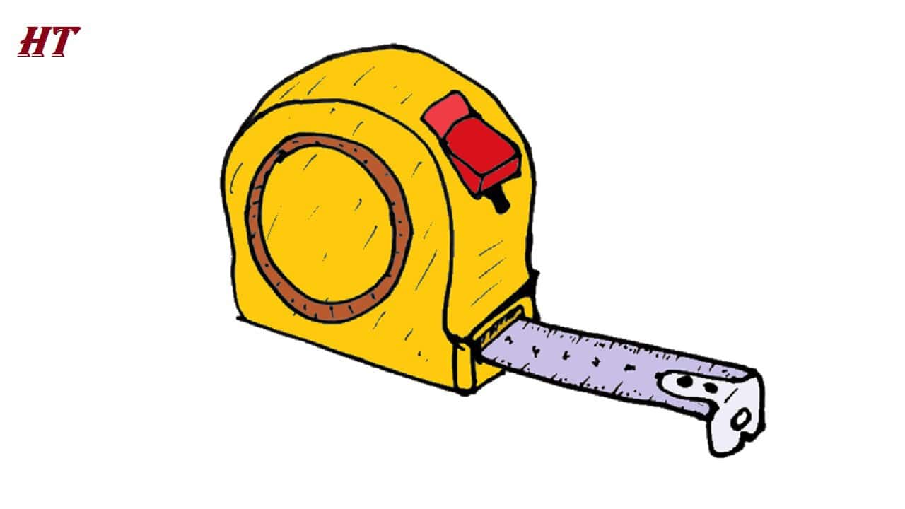 How to draw a Measuring tape step by step