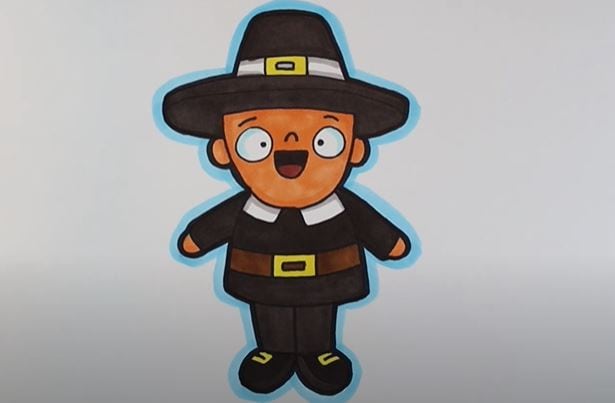 Pilgrim Drawing Step by Step